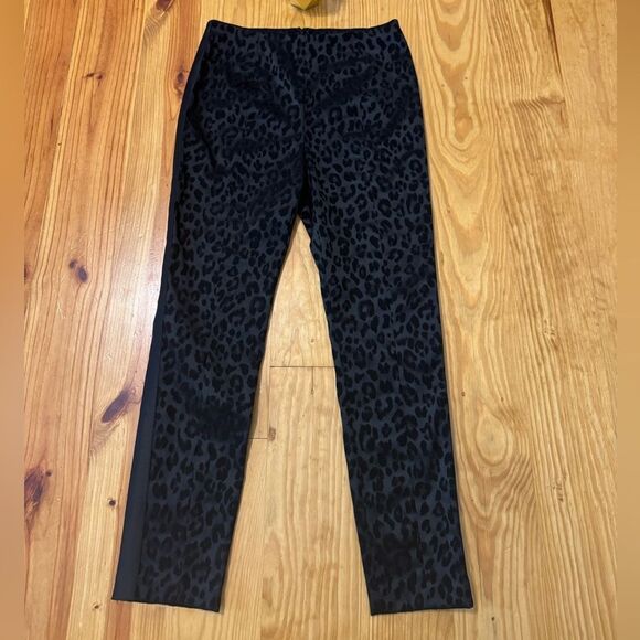 Veronica Beard Women's High Rise Cropped Ankle Pants Size 6 Leopard Print Black - Picture 2 of 10